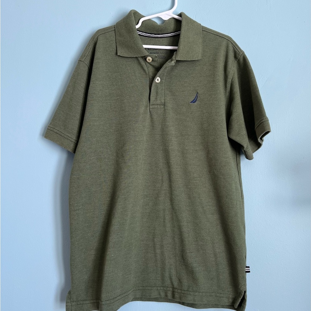 Nautica Olive Green Boys' Polo with Embroidered Sail Logo